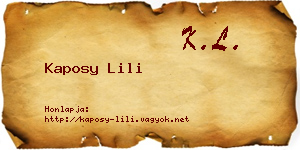 Kaposy Lili névjegykártya