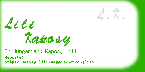 lili kaposy business card